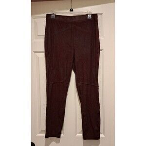 Free People Vegan Faux Suede Leather Pull on Leggings Wine/ Burgandy, Size Large